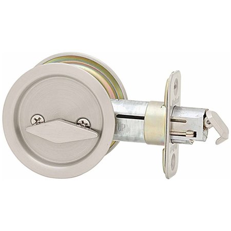 KWIKSET Round Privacy Pocket Door Lock Satin Nickel Finish 335-15